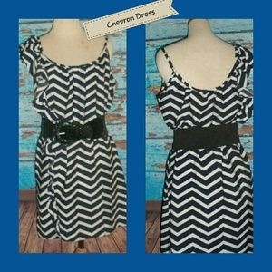 BLUE CHEVRON DRESS